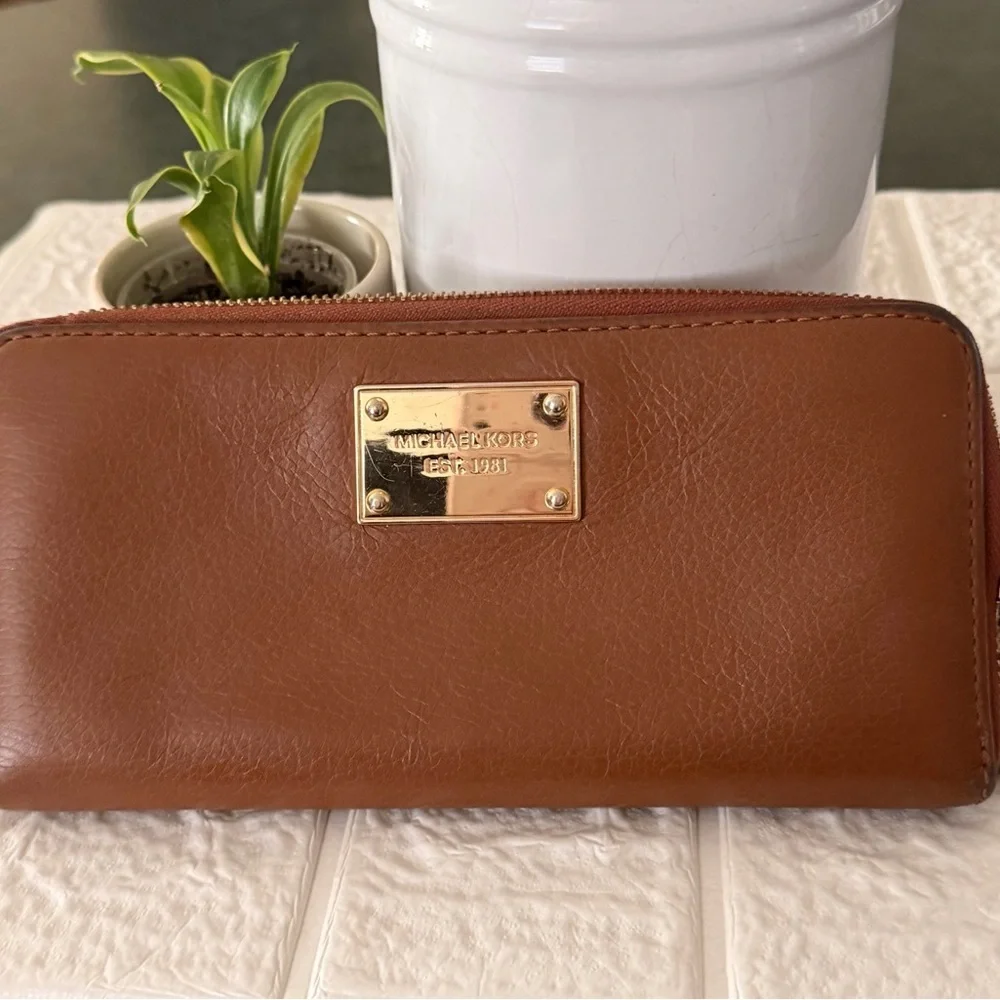 Michael Kors Tan Leather Clutch